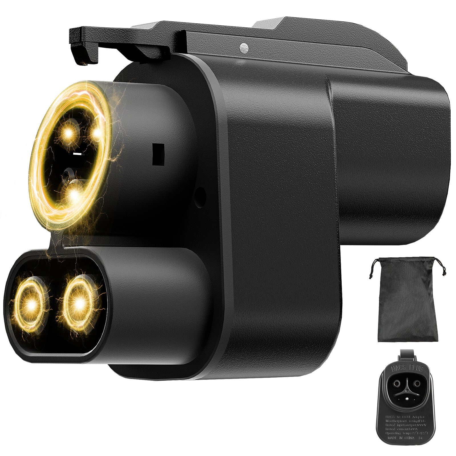 Naipo NACS to CCS Electric Vehicle Adapter, Max 500A 1000V, Compatible with Tesla Superchargers, Fast Charge CCS1 EVs with Ford, Rivian, GM, Volvo, Polestar EVs, Fast Charge CCS1 EV - NAIPO