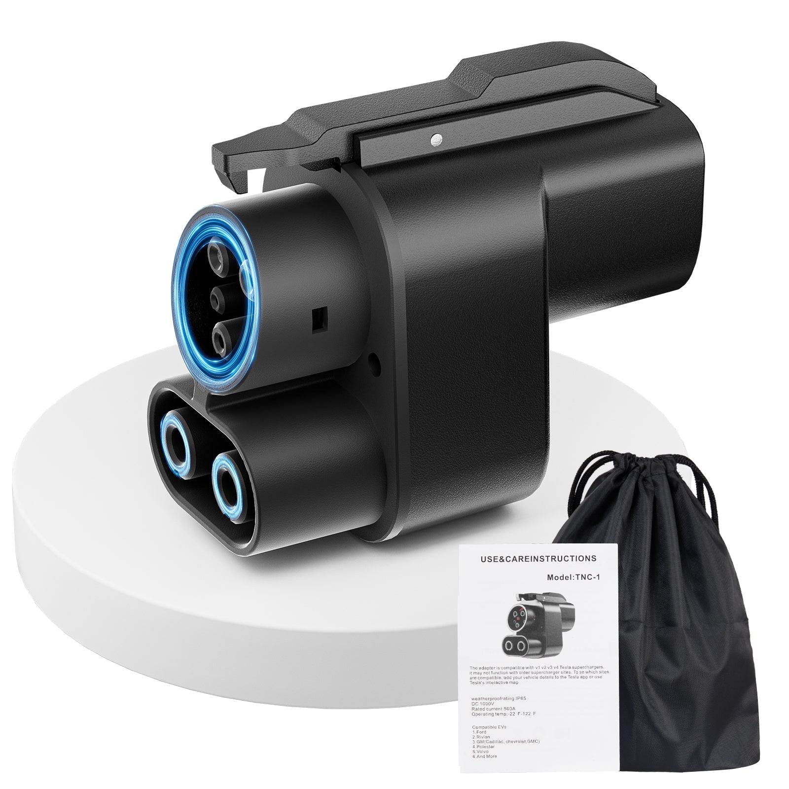 Naipo NACS to CCS Electric Vehicle Adapter, Max 500A 1000V, Compatible with Tesla Superchargers, Fast Charge CCS1 EVs with Ford, Rivian, GM, Volvo, Polestar EVs, Fast Charge CCS1 EV - NAIPO