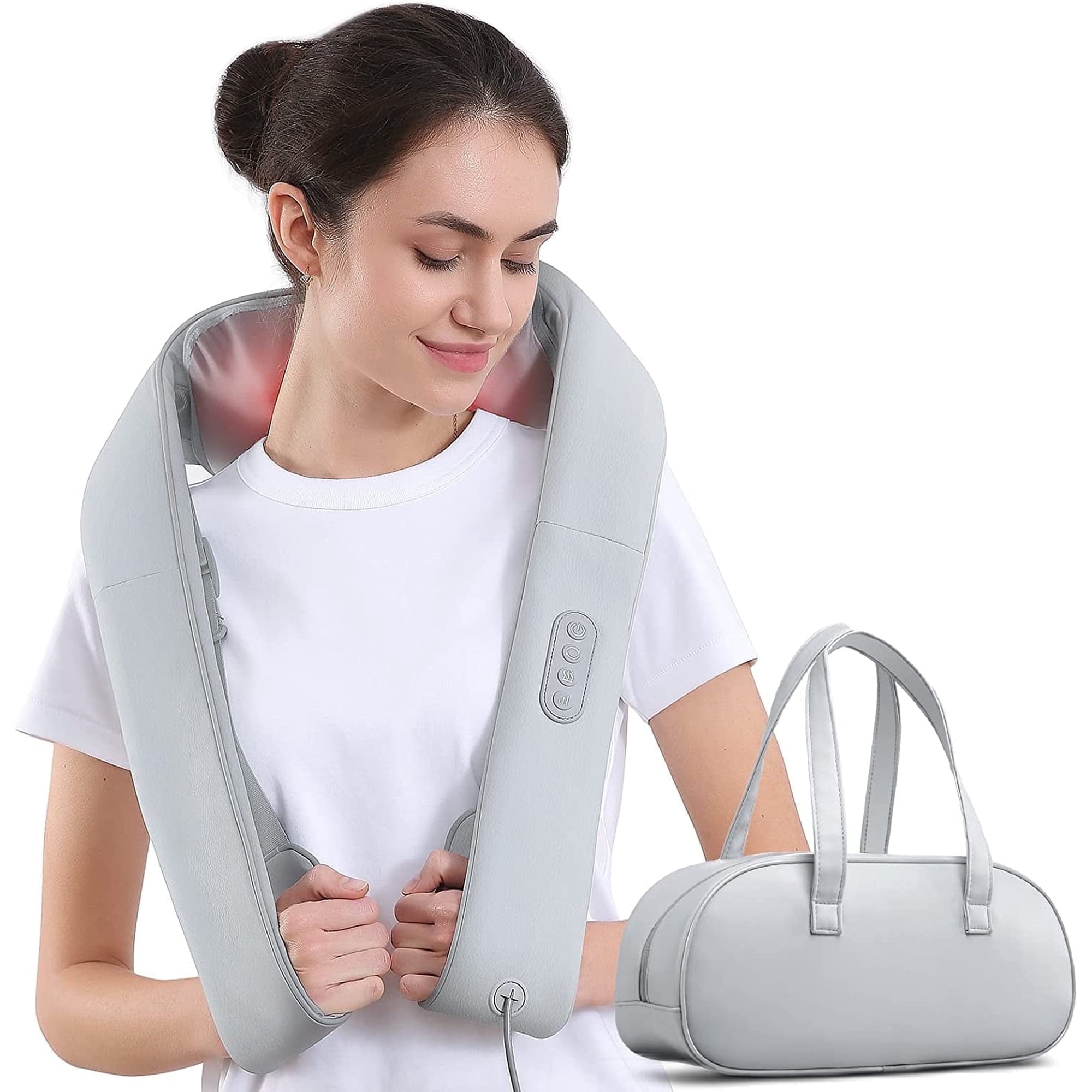 Naipo Neck Massager with Heat, Shiatsu Deep Tissue Kneading for Muscle Pain Relax Relief, Ideal Gift for Men and Women - NAIPO