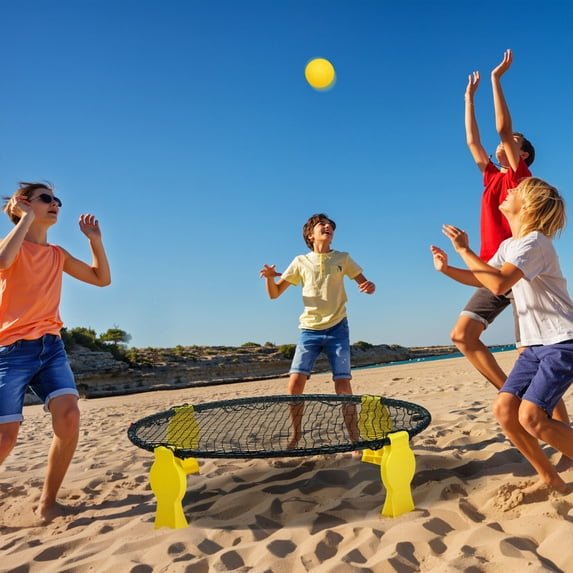 Naipo Outdoor Beach Ball Game set with 2 Balls and Net，Carrying Bag and Rules Roundnet Game Set for Adults and Family Perfect for Beach, Yard, Lawn, Backyard, and Park - NAIPO