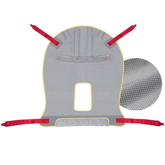 Naipo Patient Lift Sling with Commode Opening, 50"L x 37" Full Body Mesh Secure Bath & Toilet Support Sling for Elderly & Disabled Bed Positioning, 510lbs Weight Capacity - NAIPO