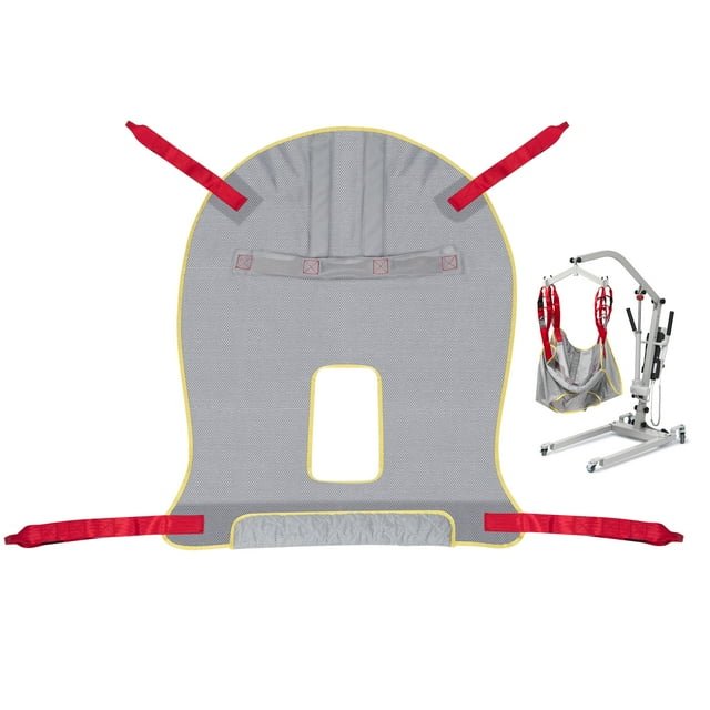 Naipo Patient Lift Sling with Commode Opening, Full Body Medical Transfer Lift Sling for Elderly & Disabled Bed Positioning, 510lbs Weight Capacity