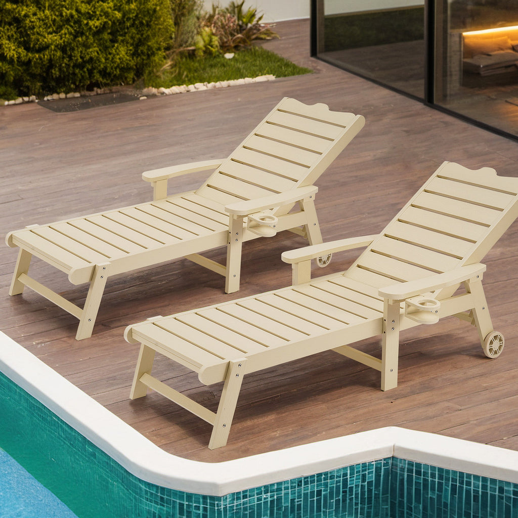 Patio Lounge Chairs Polywood Chaise Lounge With Wheels POLYWOOD