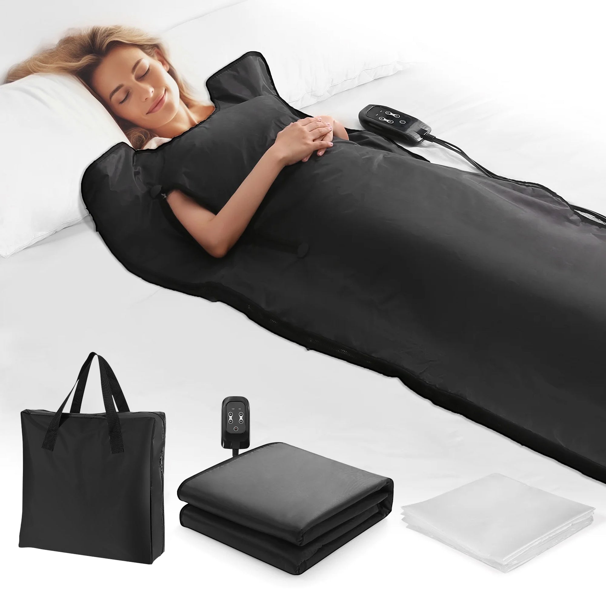 Naipo Portable Infrared Sauna Blanket,Sauna Bag for Home Use Weight Loss and Detox,86 - 158℉,6 ft x 2.6 ft,Remote Control - NAIPO