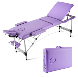 Naipo Portable Massage Table Professional Massage Bed Lash Bed Spa Bed Salon Bed Foldable 24 - 32 In Aluminum 3 Folding , Carry Case - NAIPO