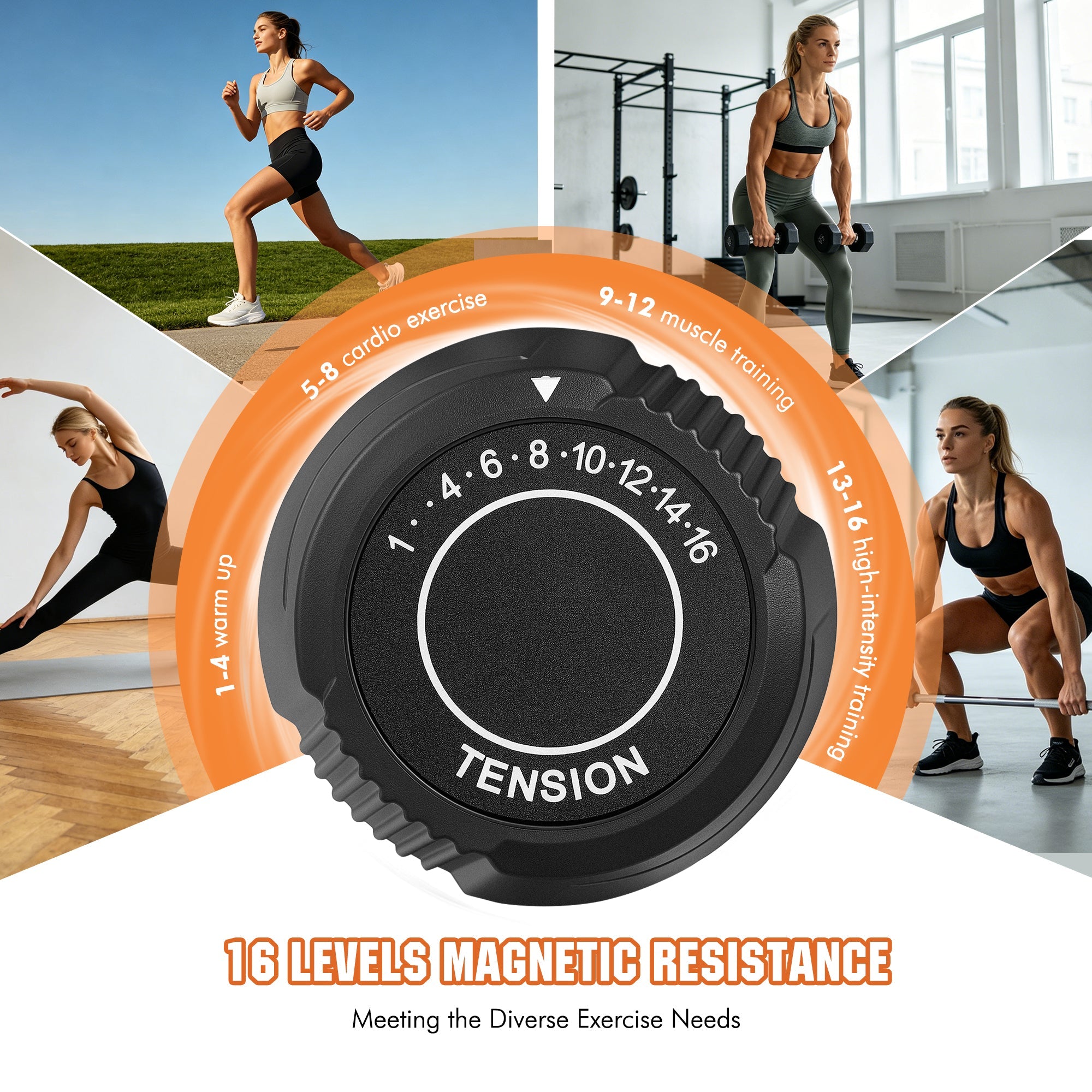 Naipo Recumbent Exercise Bike Stationary Bike 300LBS Weight Capacity Indoor Exercise Bike for Seniors with 16 Levels Magnetic Resistance with LCD Monitor Heart Rate Handle for Home - NAIPO