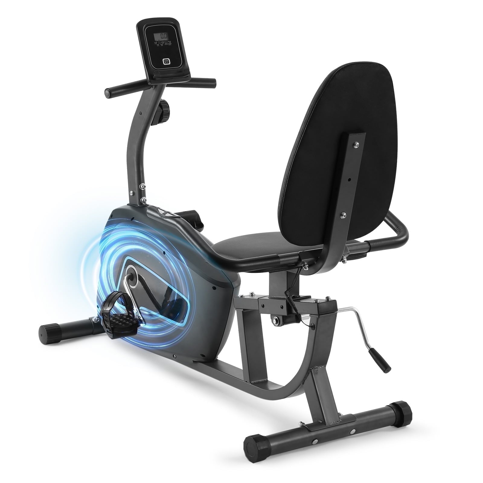 Naipo Recumbent Exercise Bike Stationary Indoor Cycling Bike Quiet 8 Level Adjustable Resistance with Large Heart Rate Handle &LCD Monitor Device Holder for Home Gym Workout 300 lbs Weight Capacity - NAIPO
