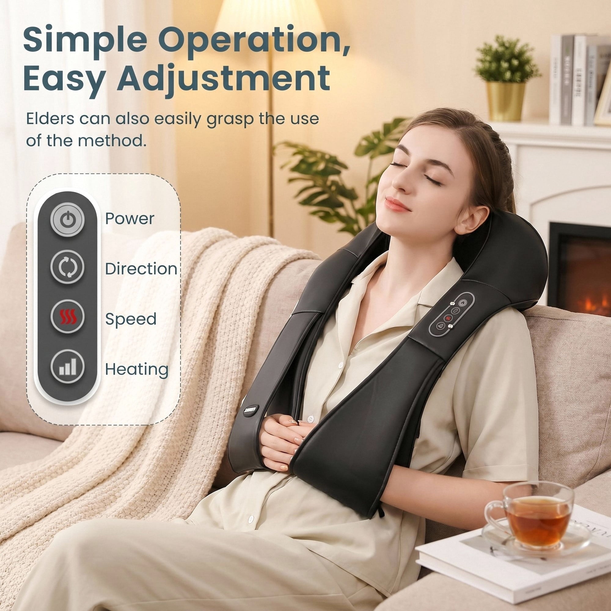 Naipo Shiatsu Back and Neck Massager with Heat Deep Kneading Massage, Best Gifts Mom Dad Women Men, Home, Office Car Use - NAIPO