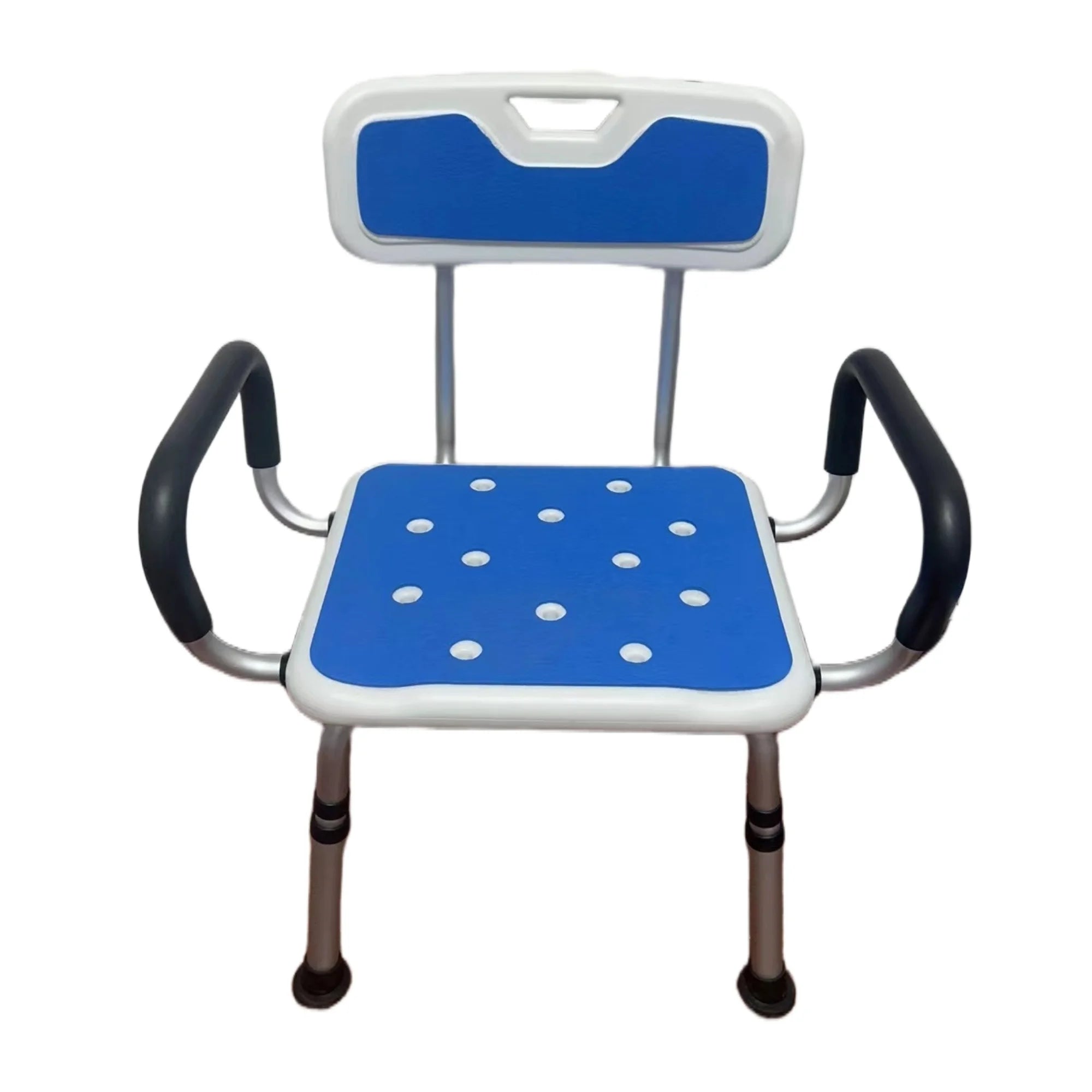 Naipo Shower Chair with Arms, Back and EVA Pads, Height Adjustable Safety Bath Stool for Bariatric, Handicap, Disabled Elderly Seniors - NAIPO