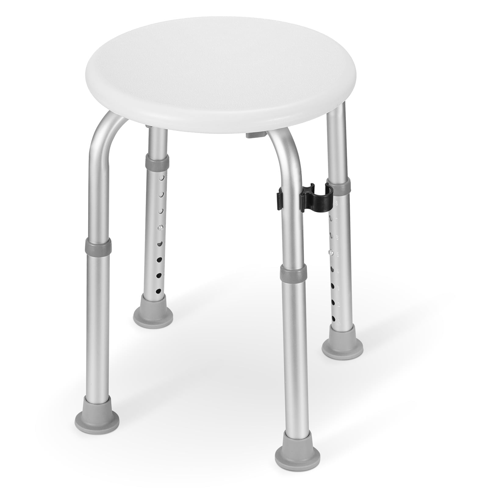 Naipo Shower Stool Height Adjustable Round Bathing Chair Seat for Compact Tubs Safety for Adults, the Elderly, Pregnant Women, White - NAIPO