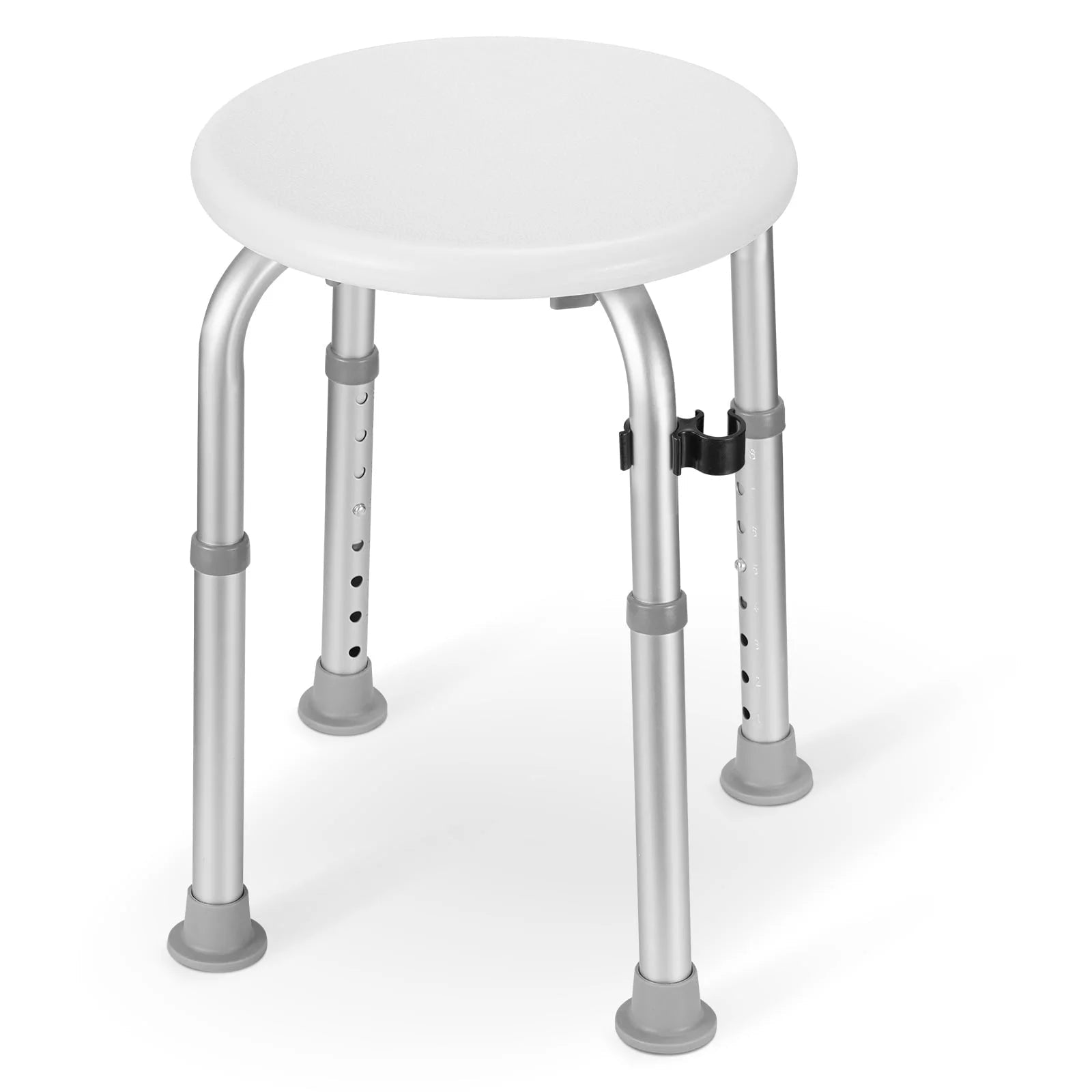Naipo Shower Stool Height Adjustable Round Bathing Chair Seat for Compact Tubs Safety for Adults, the Elderly, Pregnant Women, White - NAIPO