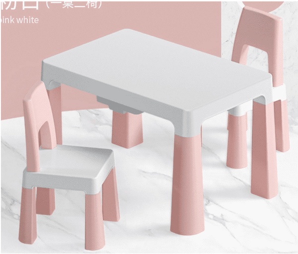 Naipo Table and Chair Set, Set of 3 Plastic Kids Activity Tables for R