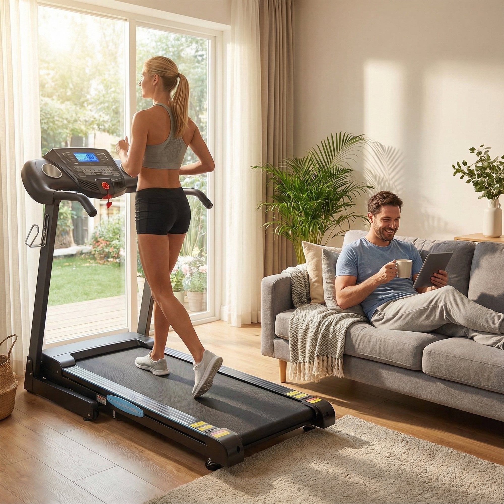 Naipo Treadmill with Auto 12Level Incline 15 Preset Foldable Treadmill 2.5 Horse Power Exercise Machine for Office Workout Gifts for Him - NAIPO