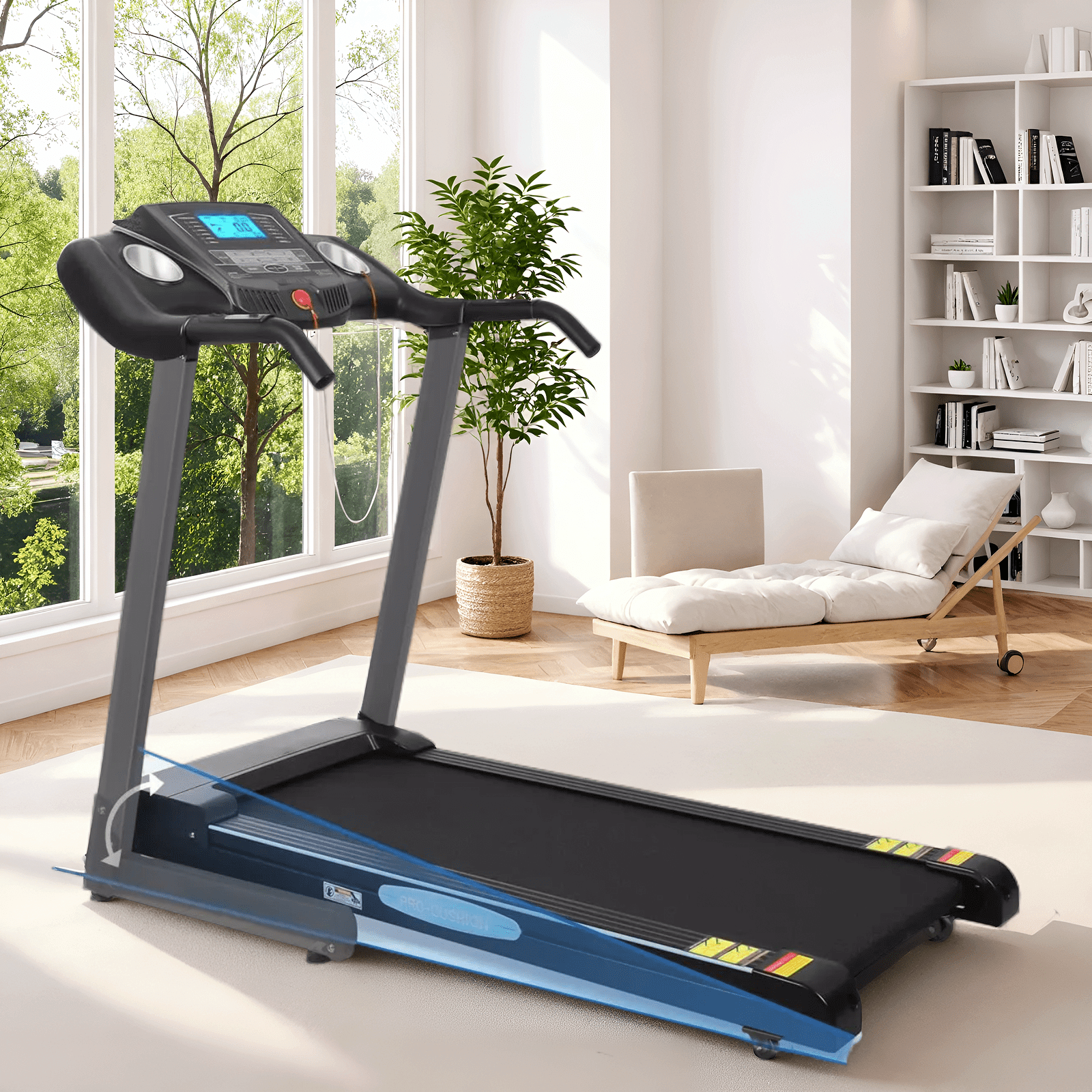 Naipo Treadmill with Auto 12Level Incline 15 Preset Foldable Treadmill 2.5 Horse Power Exercise Machine for Office Workout Gifts for Him - NAIPO