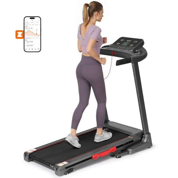Naipo Treadmill with Zwift Smart APP 3% Manual Incline Foldable Running Machine 265LBS Electric Treadmill for Home Gym