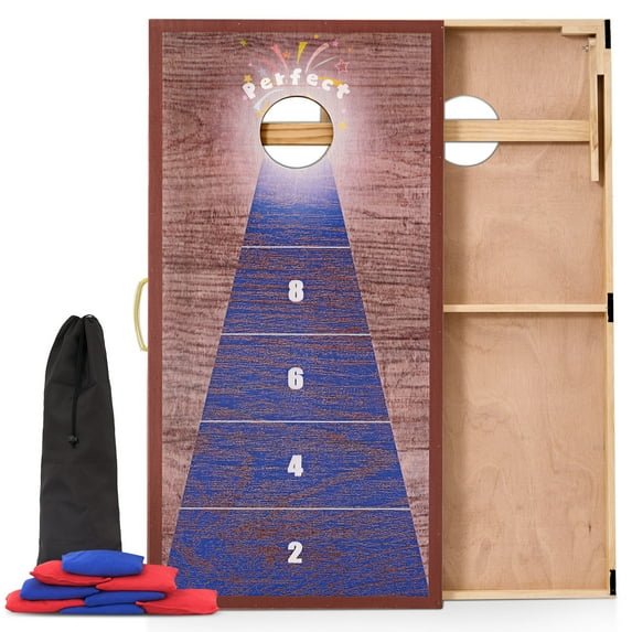 Naipo Wooden Cornhole Game Set Bean Bags Cornhole Boards 4X2 FT for Adults Youth Party Outdoor Beach Yard - NAIPO