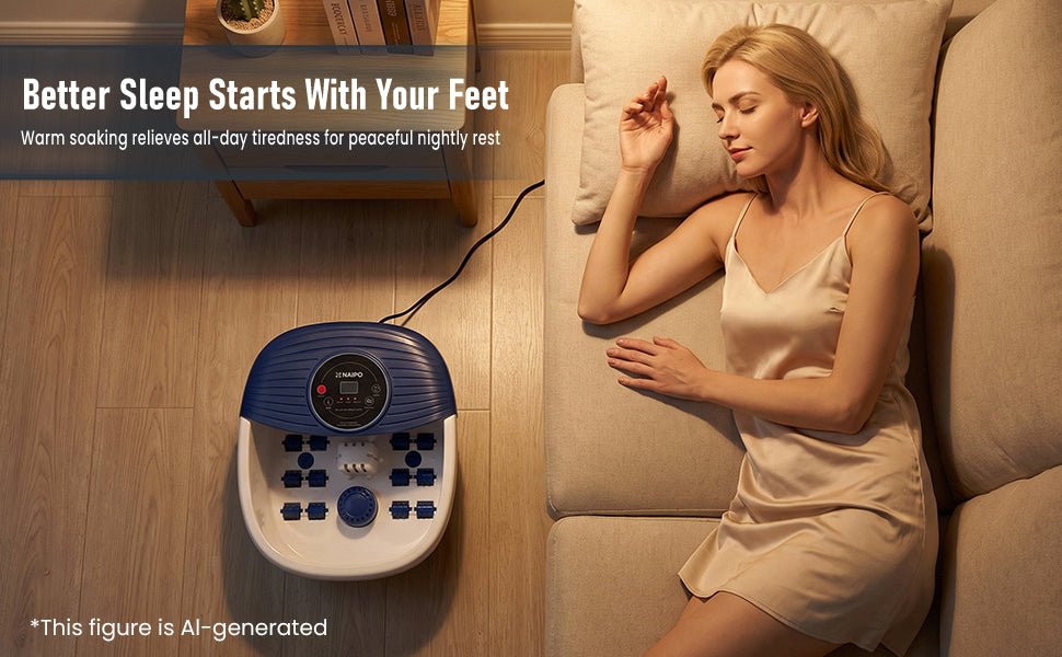 NAIPO XKAM-SPA18 Heated Bubble Foot Spa with Rollers - NAIPO