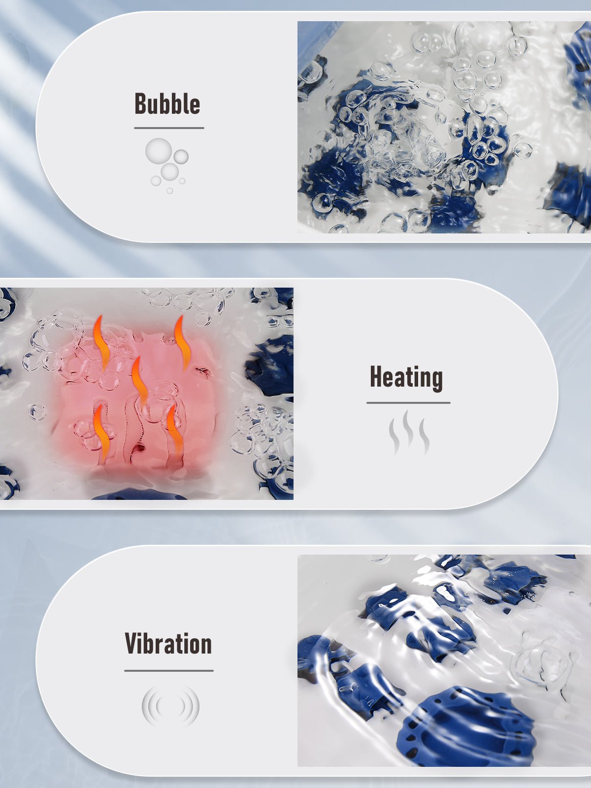 NAIPO XKAM-SPA18 Heated Bubble Foot Spa with Rollers - NAIPO