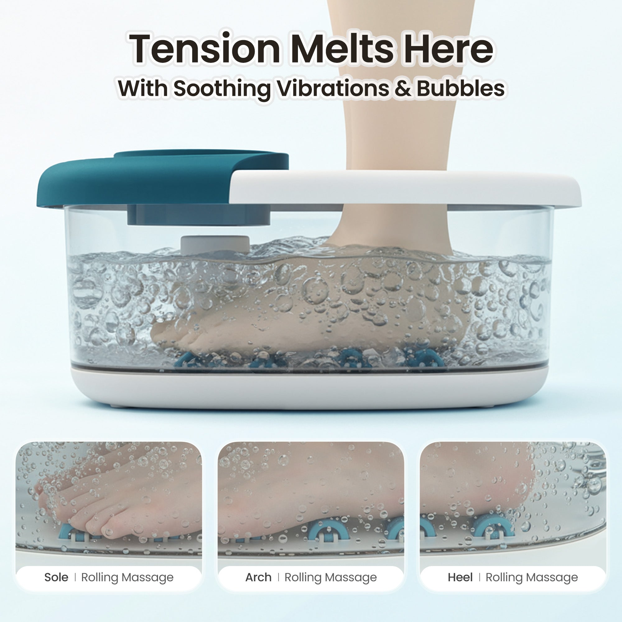 NAIPO XKAM - SPA18 Heated Bubble Foot Spa with Rollers - Christmas Gift for Him/Her - NAIPO