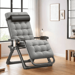 Naipo Zero Gravity Chair, Outdoor Foldable Padded Lounge Chair Recliner with Side Table, 353lbs Lounge Chair Sleep Relaxing, Winner - NAIPO