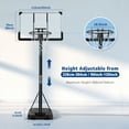 Portable Basketball Goal Basketball Hoop 44 Inch Outdoor Basketball Hoops Backboard with 7 ft. 6 in..10 ft. Adjustable Indoor - NAIPO