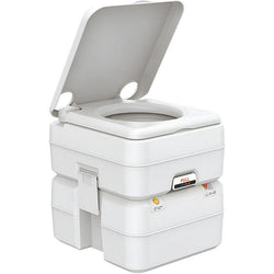 Portable RV Toilet, Camping Toilet Porta Potty, 5.8 Gallon Detachable Waste Tank, Indoor Outdoor Leak-Proof Toilet with Level Indicator, for RV Travel, Boat and Trips - NAIPO