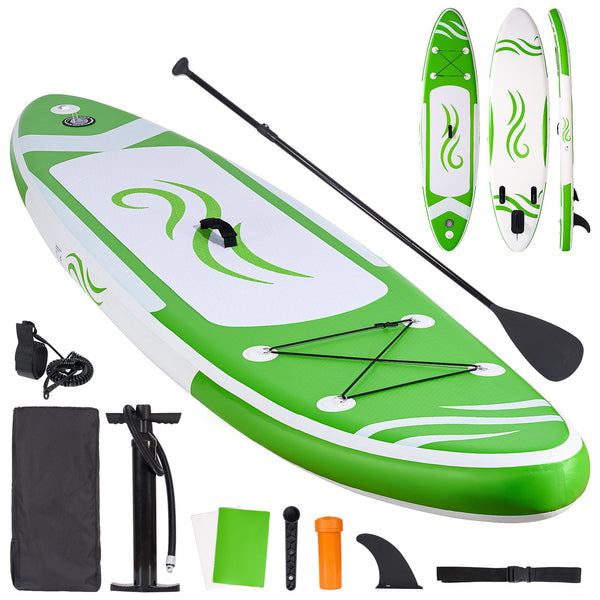 Stand Up Paddle Board Inflatable SUP W Stand-up Paddle Board Accessories Backpack Paddle Leash Pump Non-Slip Deck ISUP Fishing Yoga Rigid Solid 120''× 30