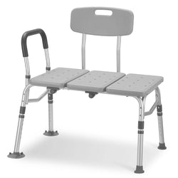 Transfer Bench For Bathtub, Height Adjustable Shower Bench with Backrest, Shower Seat Shower Chair Bath Chair for Elderly, Seniors - NAIPO