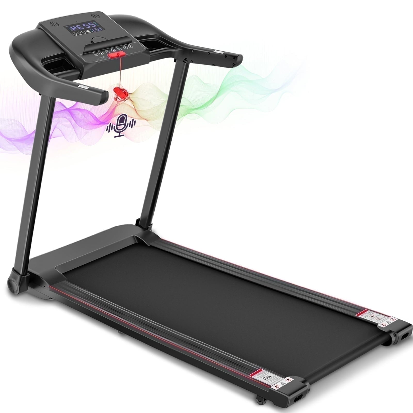 Treadmill Folding Electric Treadmill Bluetooth Voice Control Exercise Treadmill for Home Office Speed Range of 0.5 - 7.5 mph - NAIPO