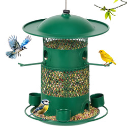 Wild Bird Feeder for Outdoors Hanging, Metal Retractable 3.8lb Capacity Bird Feeders for Cardinal, Blue Jay,Finches, Wildlife Backyard Garden Birding Watching - NAIPO