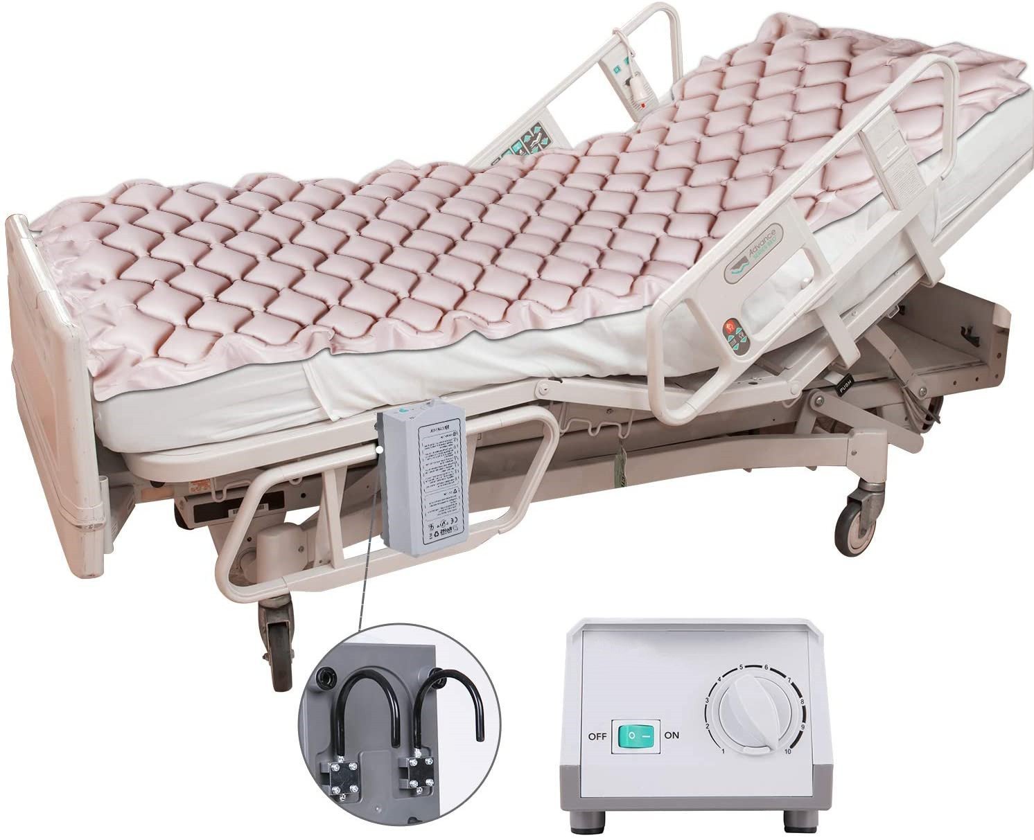Alternating Pressure Mattress Medical Air Mattress with Inflatable Pad & Electric Pump System for Ulcer Bedsore Prevention and Pressure Sore Treatment-Fits Standard Hospital Beds - NAIPO