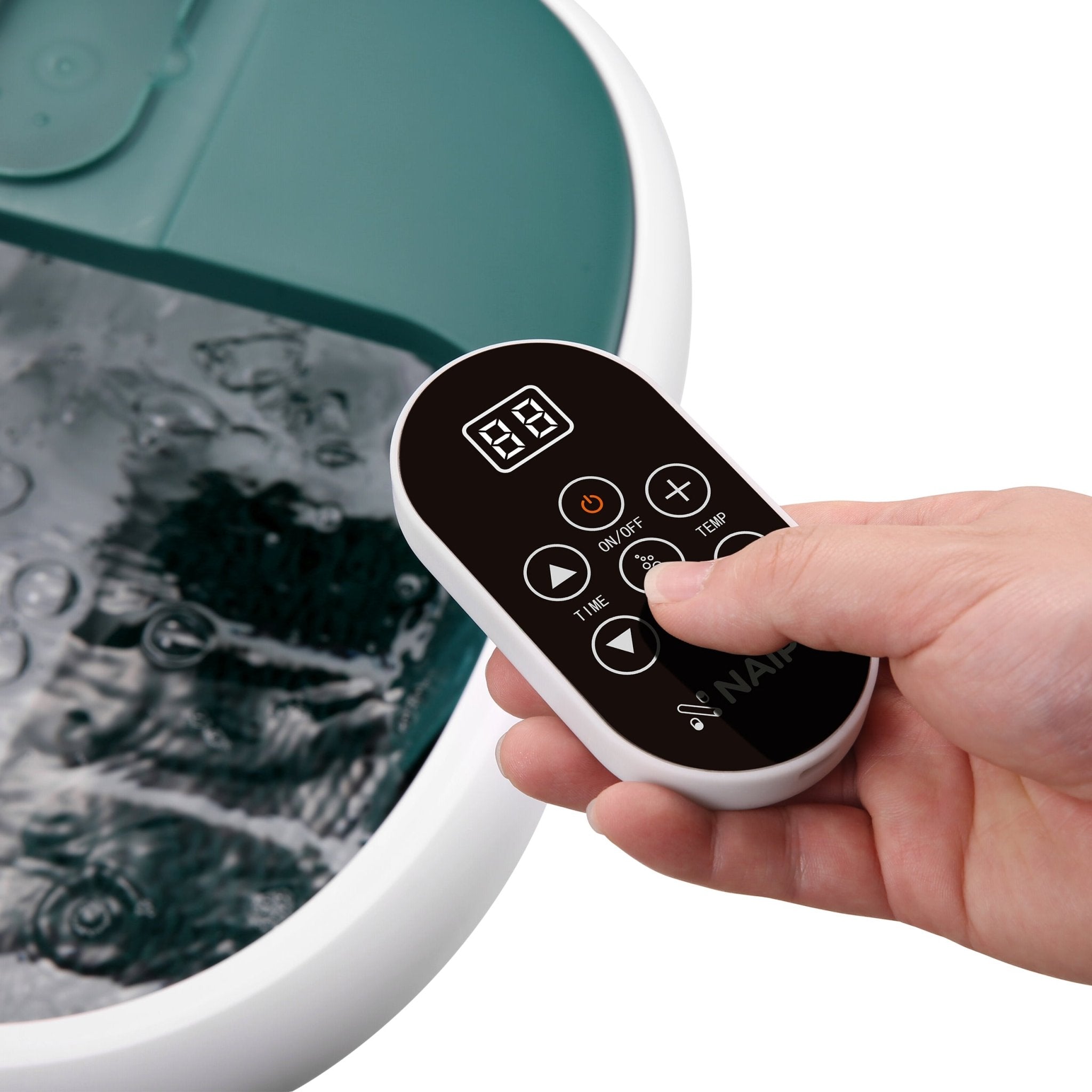 Collapsible Foot Spa with Massage Rollers, Heat, and Bubbles - NAIPO