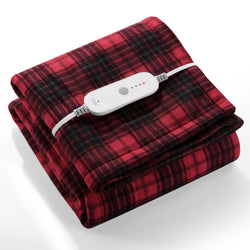 Electric Blanket Heated Throw 50”×60“, Fast-Heating with 6 Hours Auto Off, Heated Electric Blanke Cozy Single Fleece and 4 Heating Levels, Machine Washable - NAIPO