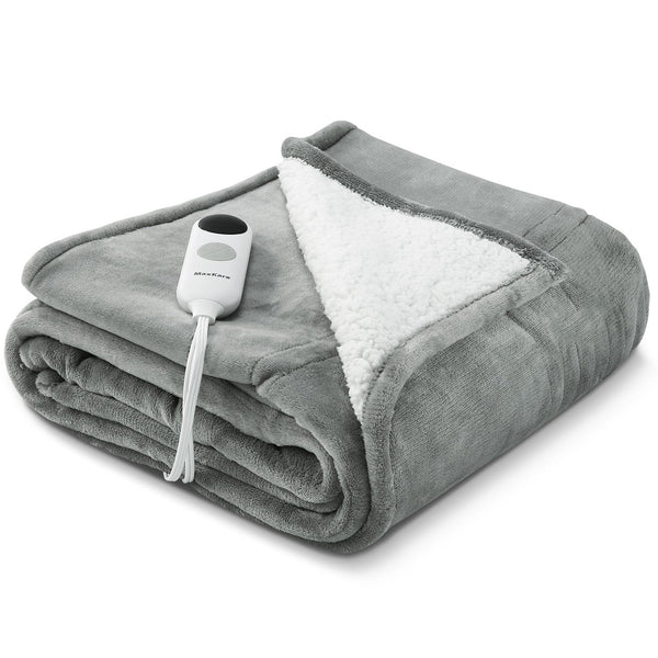 Electric Blanket Heated Throw Flannel & Sherpa Reversible Fast Heating Blanket 50" x 60", ETL Certification with 6 Heating Levels & 8 Hours Auto Off, Home Office Use & Machine Washable--Wholesale--US - NAIPO
