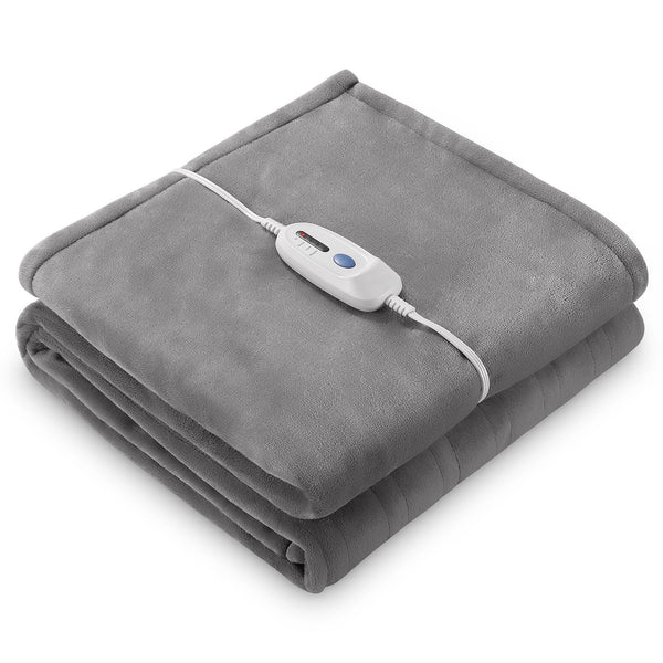 Electric Blanket Heated Throw with 4 Heating Levels & 1-10 Hours Auto Off, Double-Sided Soft Flannel Blanket 72" x 84" with Fast Heating & Machine Washable, Home Office Use - NAIPO