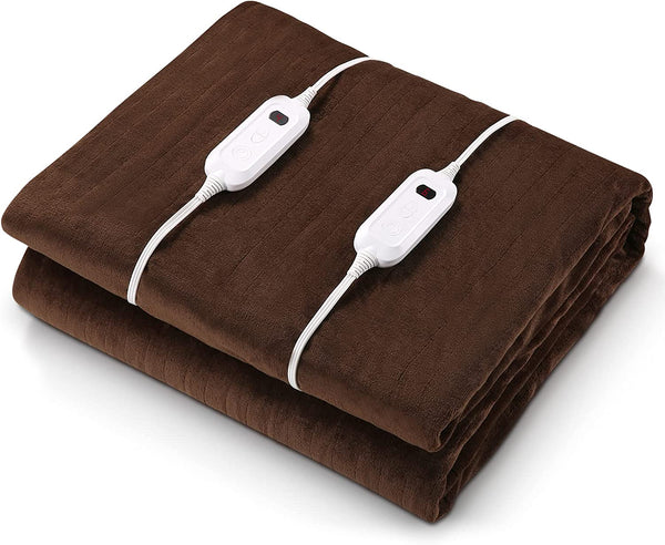 Electric Heated Blanket Full Size 72"x84" Oversized, ETL Certification Fast Heating with 6 Heating Levels & 9 Hours Auto-Off, Flannel Heated Throw Blanket - NAIPO