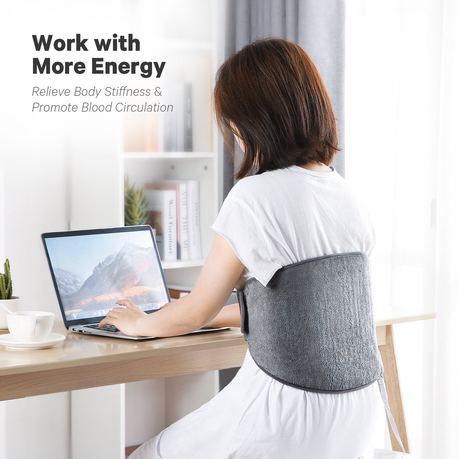 Electric Heating Pad for Lower Back & Shoulder & Abdomen, Large Waist Wrap Belt with Adjustable Flexible Straps,4 Heat Settings & 2 Hours Auto Off--Wholesale--US - NAIPO