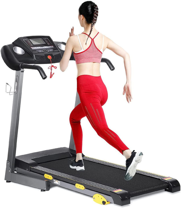 Electric Motorized Running Machine Folding Treadmill 17'' Wide Tread Belt w/Incline LCD Display and Cup Holder Easy Assembly with 15 Preset Programs Perfect for Home Use - NAIPO