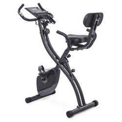 Exercise Bike 3-in-1 Folding Stationary Bike Recumbent Exercise Bike Portable Magnetic Exercise Bike with Adjustable Arm Resistance Bands/LCD Monitor and Pulse Grip for Home - NAIPO