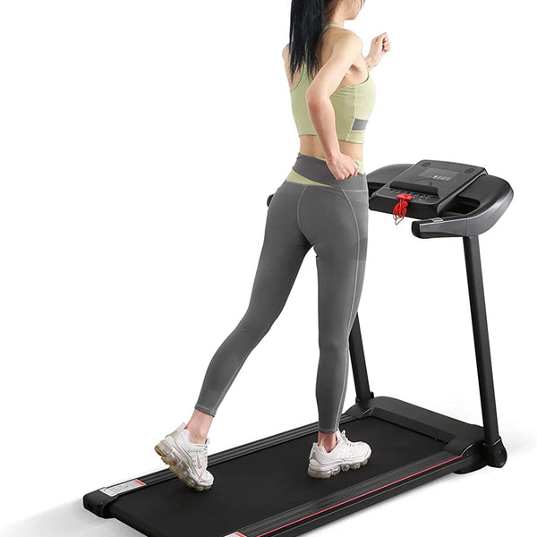 Folding Treadmill Electric Running Machine Motorized with 3-Level Manual Incline 7.5 MPH 12 Pre-Set Training Programs Large LCD Display 16in Width for Home Use