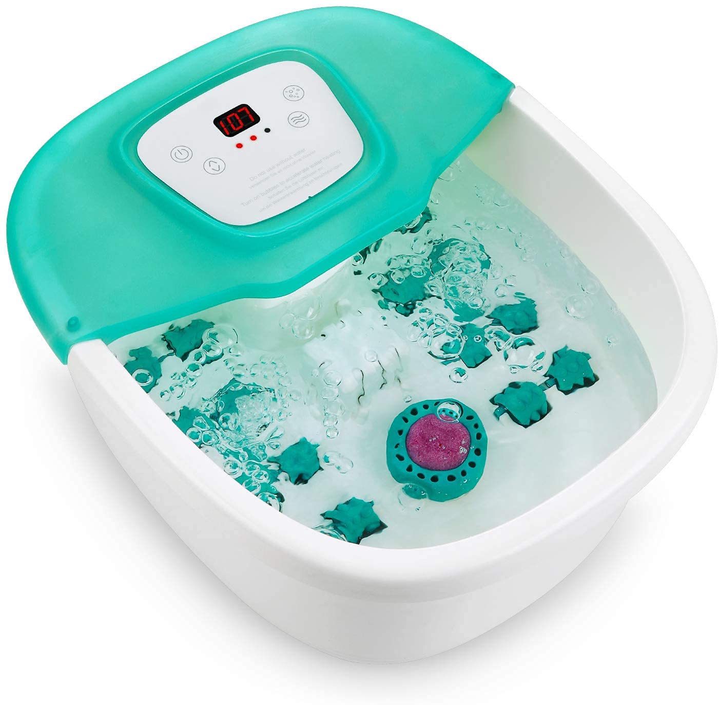 Entil Foot Spa Bath Massager with Heat Bubbles Vibration, Heated