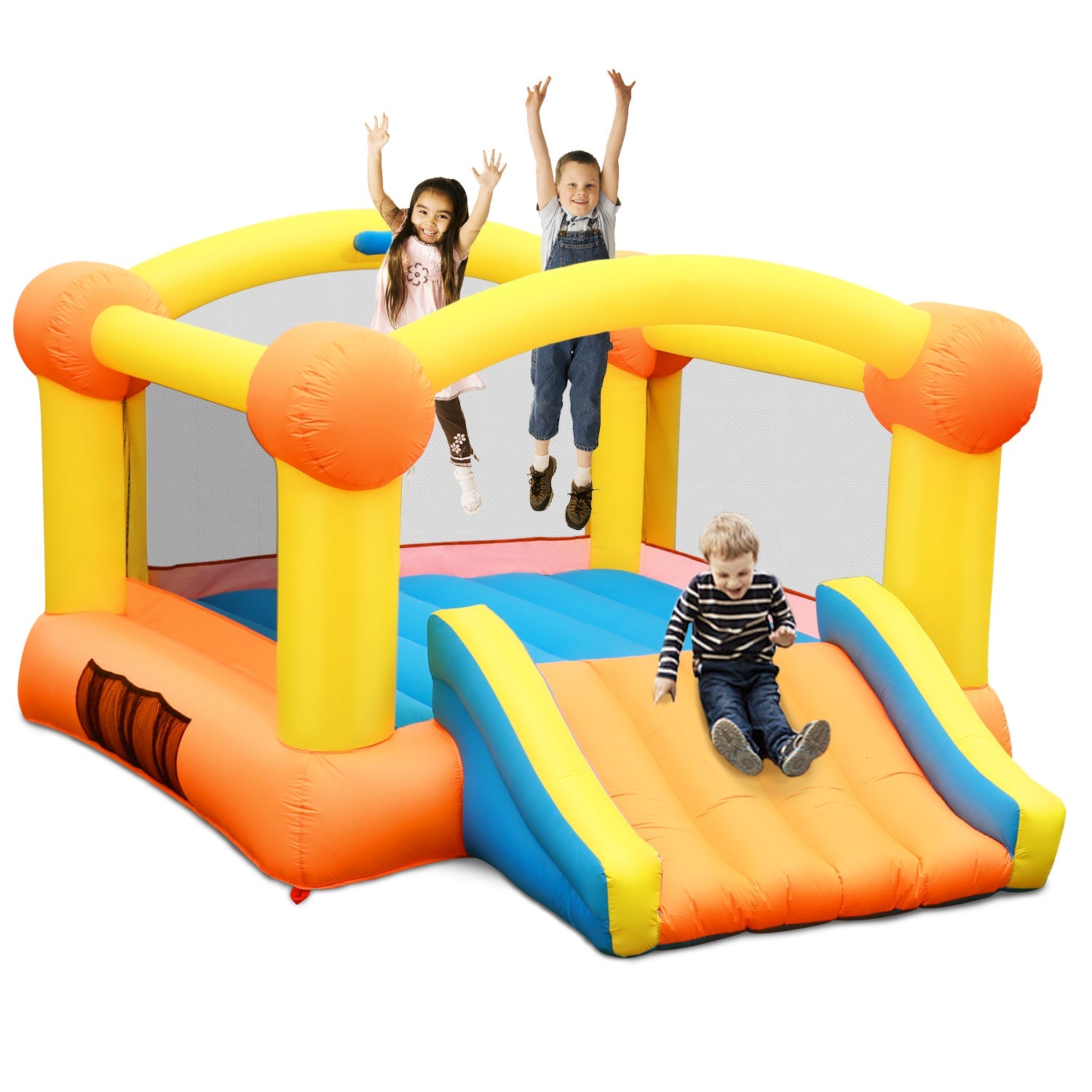 Gasky Inflatable Bounce House 12 x 9 x 5.7 FT Large Bouncing Area W Slide, Blower, Oxford & PVC , Repair Patches, Storage Bag for Ages 3-8 Years Kids Outdoor