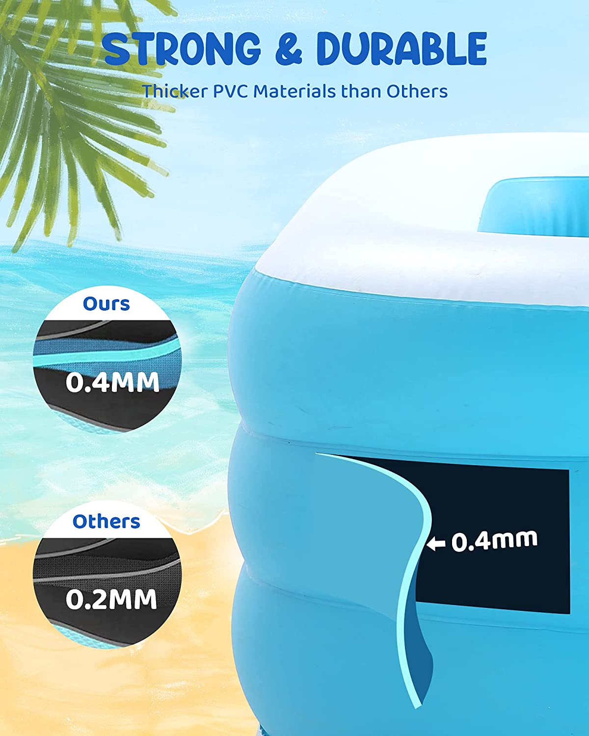 Gasky Inflatable Swimming Pool Fmaily Inflatable Pool Full-Sized Blow Up Pool Easy Set 95''*56''*22'' for Baby Kids Adults Outdoor Backyard Summer Water Party - NAIPO