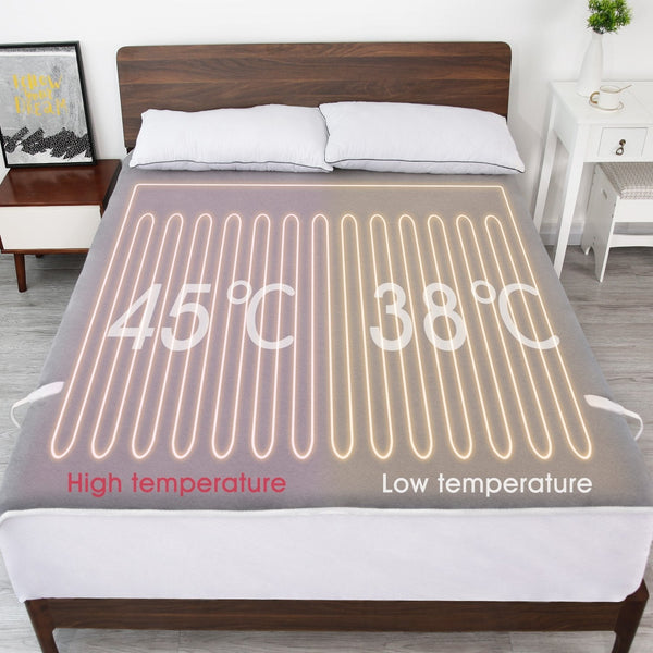Heated Mattress Pad Underblanket Dual Controller for 2 Users Soft Coral Velvet 10 Heating Levels & 9 Timer Settings Fast Heating, King--Wholesale--US - NAIPO