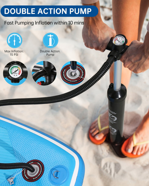 Inflatable Paddle Board Stand Up Paddle Board SUP 6 inches Thick Board With SUP Accessories & Carry Bag & Fast Pumping for Adults & Youth for Paddling Surfing Fishing Yoga - NAIPO