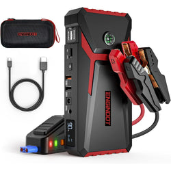 Jump Starter for Up to 7.0L Gas or 5.5L Diesel Engine, 800A Peak 18000mAh 12V Auto Battery Booster with LCD Screen, Portable Power Bank with USB Quick Charge, Red - NAIPO