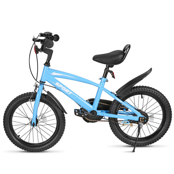 Kids Bike 16 Inch Kids' Bicycles with Removable Training Wheels Double Brake System Sturdy Frame Lightweight Bike Adjustable Seat Bicycle Pump Reflector for Age 4-8 Years Old - NAIPO