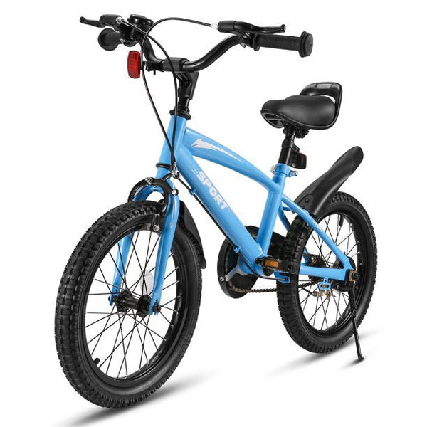 Kids Bike 18 Inch Kids' Bicycles for Age 5-10 Years Old with Removable Training Wheels Double Brake System Sturdy Frame Lightweight Bike Adjustable Seat Bicycle Pump Reflector - NAIPO