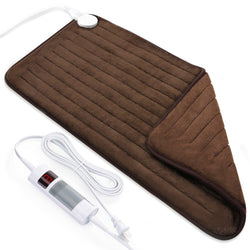 Large 12" x 24" Size Heating Pad with 3 Heat Settings and 2 Hour Auto shut off, Chestnut--Wholesale--US - NAIPO