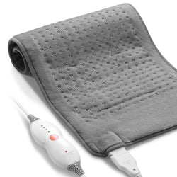 Large 12" x 24" Size Heating Pad with 3 Heat Settings and 2 Hour Auto shut off, Iron Grey--Wholesale--US - NAIPO